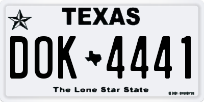 TX license plate DOK4441