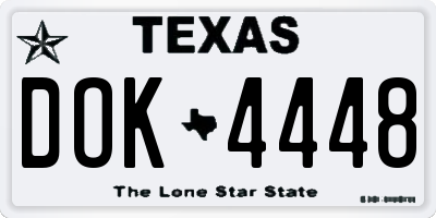 TX license plate DOK4448