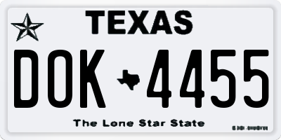 TX license plate DOK4455