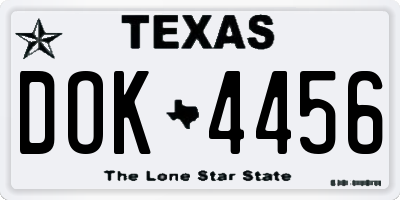 TX license plate DOK4456