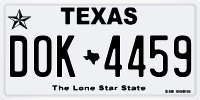 TX license plate DOK4459