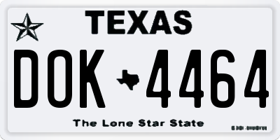 TX license plate DOK4464