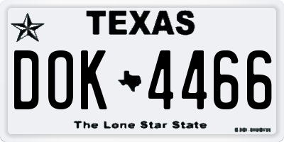 TX license plate DOK4466