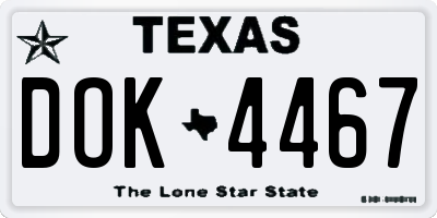 TX license plate DOK4467