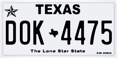 TX license plate DOK4475