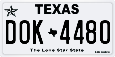 TX license plate DOK4480