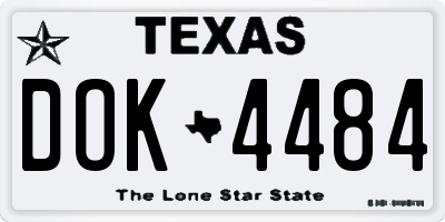 TX license plate DOK4484