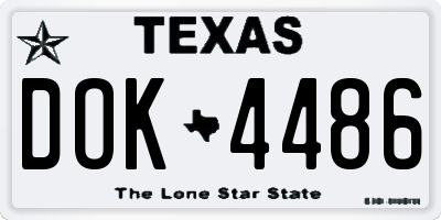 TX license plate DOK4486