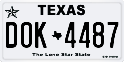 TX license plate DOK4487