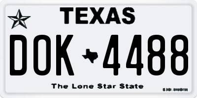 TX license plate DOK4488