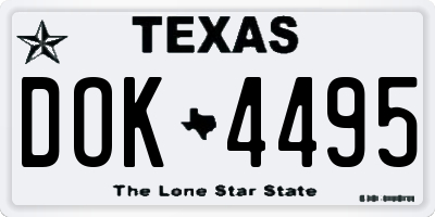 TX license plate DOK4495