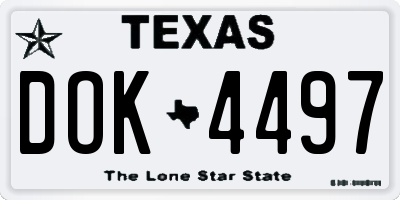 TX license plate DOK4497