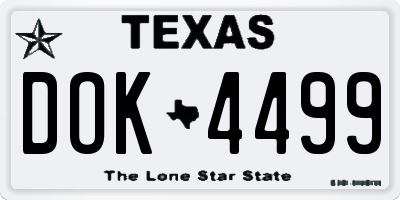 TX license plate DOK4499