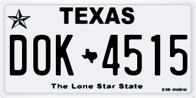 TX license plate DOK4515