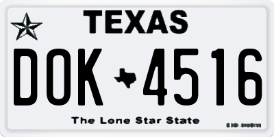 TX license plate DOK4516