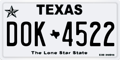 TX license plate DOK4522