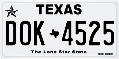 TX license plate DOK4525