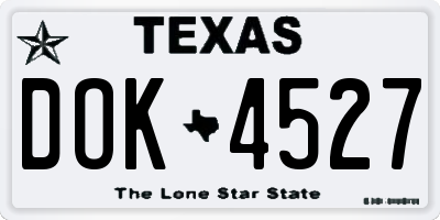 TX license plate DOK4527