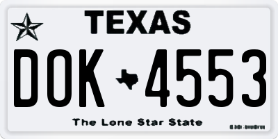 TX license plate DOK4553