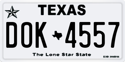 TX license plate DOK4557