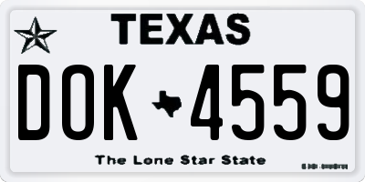 TX license plate DOK4559