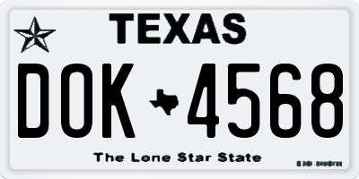 TX license plate DOK4568