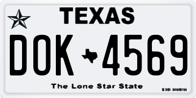TX license plate DOK4569