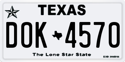 TX license plate DOK4570