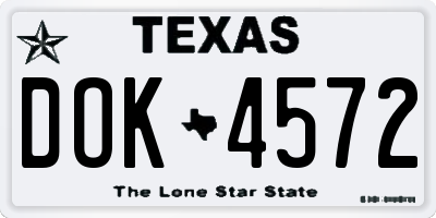 TX license plate DOK4572
