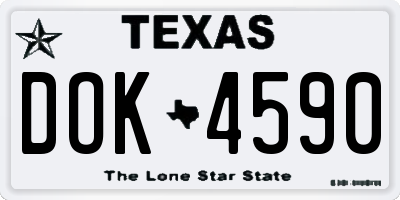 TX license plate DOK4590
