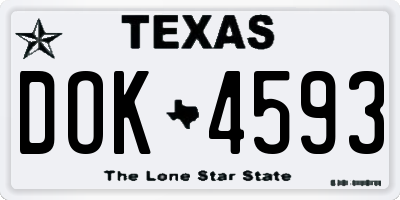 TX license plate DOK4593