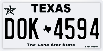 TX license plate DOK4594