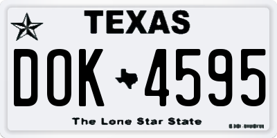 TX license plate DOK4595