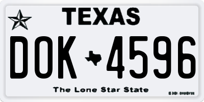 TX license plate DOK4596