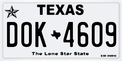 TX license plate DOK4609