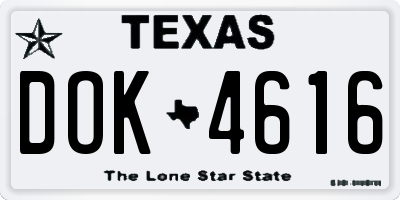 TX license plate DOK4616