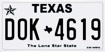 TX license plate DOK4619