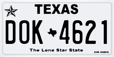 TX license plate DOK4621