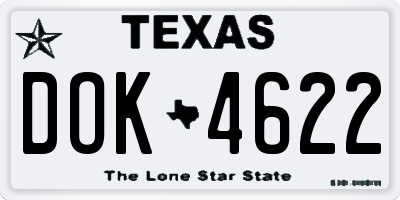 TX license plate DOK4622