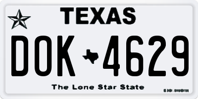 TX license plate DOK4629