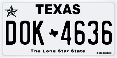 TX license plate DOK4636