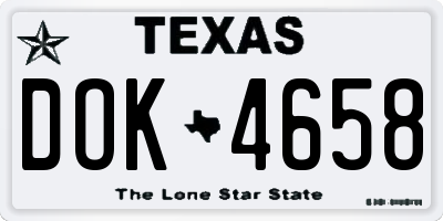TX license plate DOK4658
