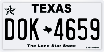 TX license plate DOK4659