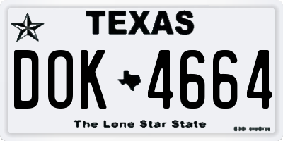 TX license plate DOK4664