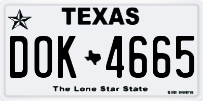 TX license plate DOK4665