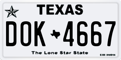 TX license plate DOK4667