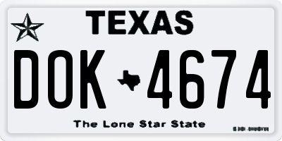 TX license plate DOK4674