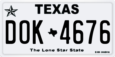 TX license plate DOK4676