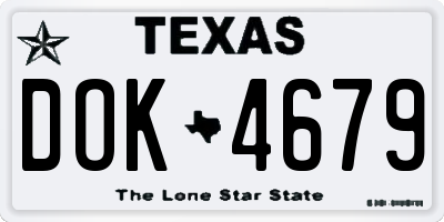 TX license plate DOK4679