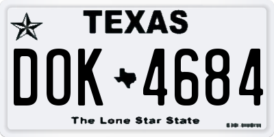 TX license plate DOK4684